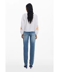 Desigual Women's Balloon blouse with leaves