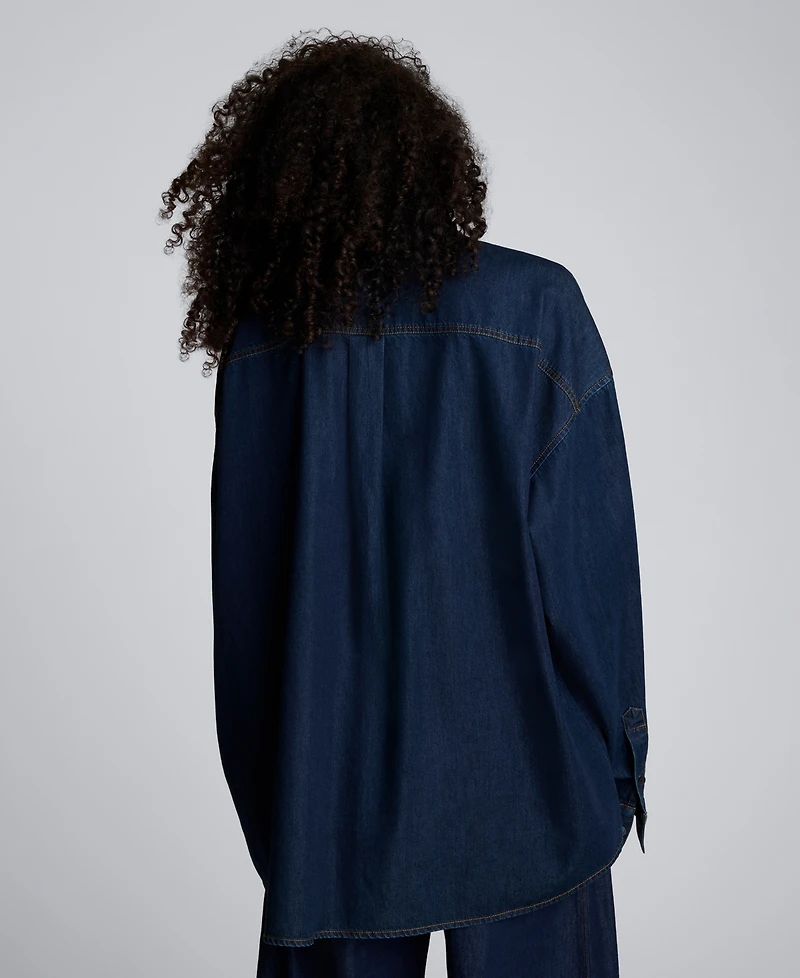 Kenneth Cole Women's Button Up Oversized Shirt