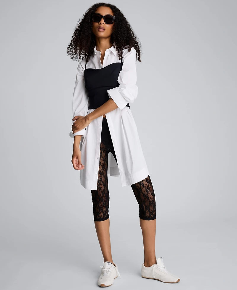 Kenneth Cole Women's Blouson Sleeves Mini Shirt Dress