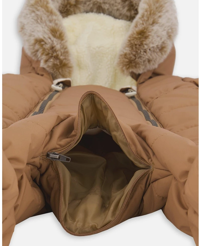 Deux par Baby Boys or Girls One-Piece Layette Snowsuit Designed for Car Seat Chanterelle