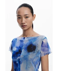 Desigual Women's Ribbed tulle T-shirt