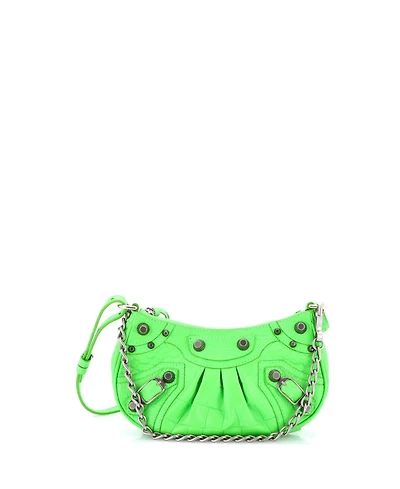 Pre-Owned Balenciaga Xs Le Cagole Giant Studs Chain Shoulder Bag Leather