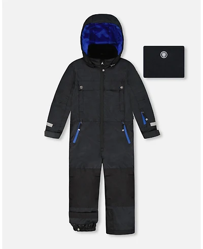 Deux par Toddler Boys Solid One-Piece Teknik Snowsuit Black - Toddler|Child