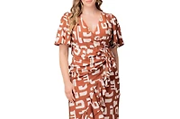 Kiyonna Plus Alexandra Ruffle Faux Wrap Gown