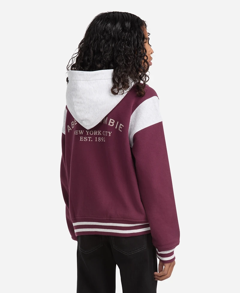 abercrombie kids Boys Fleece Hooded Bomber Jacket