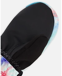 Deux par Girl Winter Mittens Teknik Blue Flower Print
