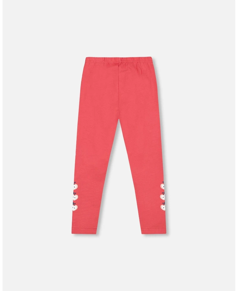 Deux par Girl Cotton Leggings Red with Apples - Toddler|Child