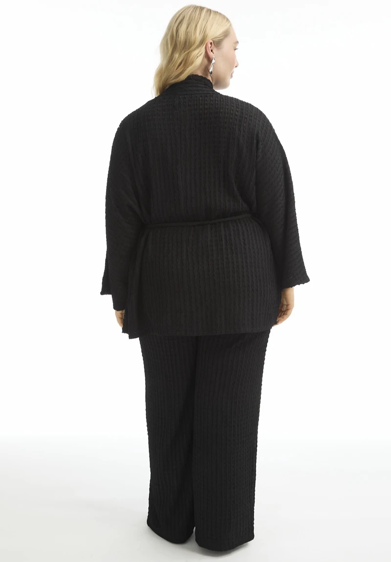 June + Vie Women's Tie Waist Knitted Kimono