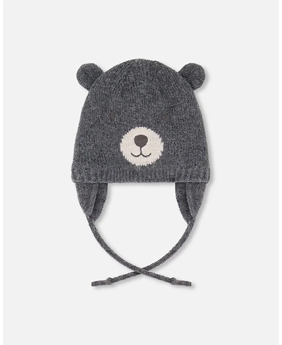 Deux par Boy Lined Knit Hat with Ears Gray - Toddler|Child