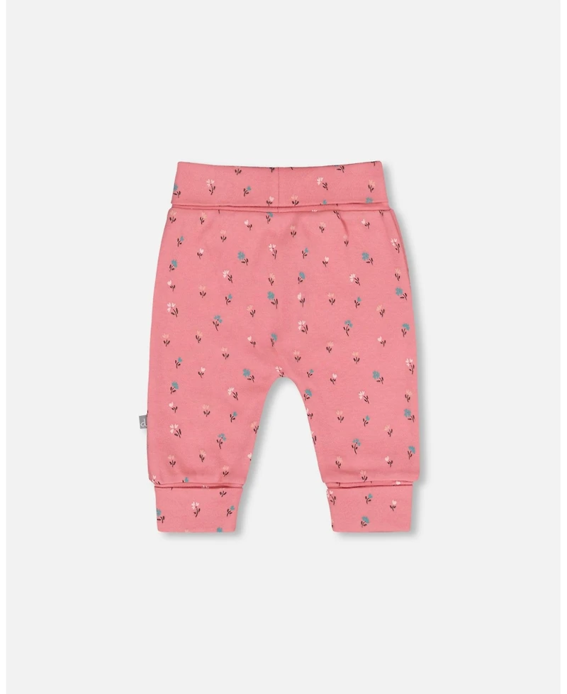 Deux par Baby Girl Cotton Evolutive Pant Pink Floral