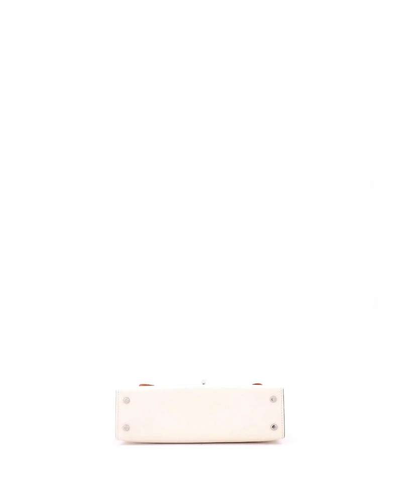 Pre-Owned Hermes 20 Kelly Mini Ii Amazone Handbag Light Epsom with Palladium Hardware