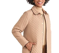 Jones New York Women's Quilted Snap Front Long Sleeve Jacket