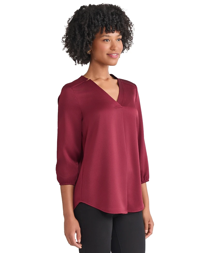 Jones New York Women's V-Neck 3/4 Sleeve Top