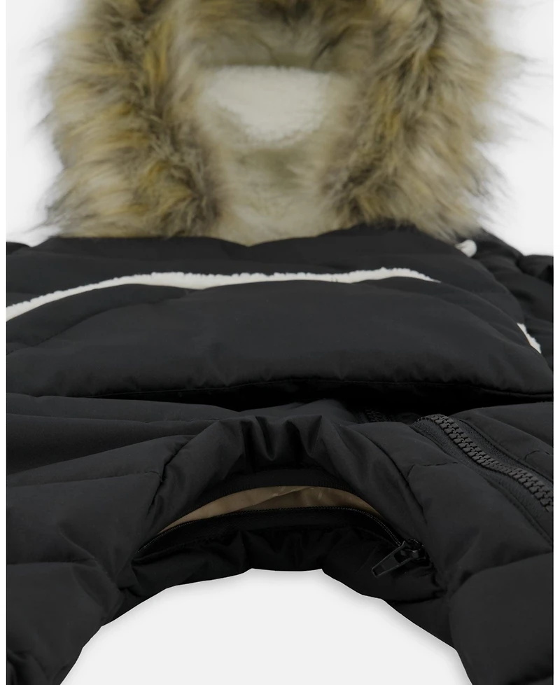 Deux par Baby Unisex One-Piece Snug Snowsuit Designed for Car Seat Black - Baby|Toddler