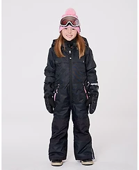 Deux par Girl One-Piece Teknik Snowsuit Black with Pink - Child