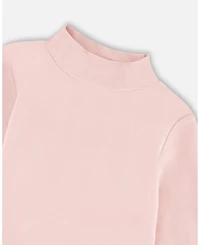 Deux par Toddler Girls Super Soft Ribbed Mock Neck Top Pink - Toddler|Child