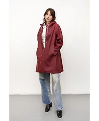 Stutterheim Women's Mosebacke Hooded Long Sleeve Raincoat