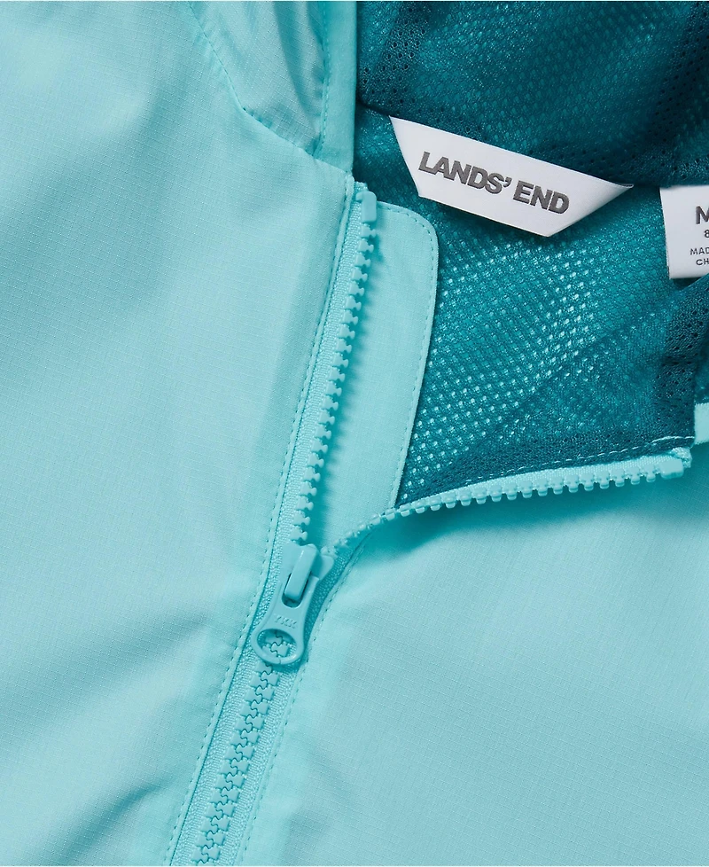 Lands' End Girls Waterproof Hooded Packable Rain Jacket
