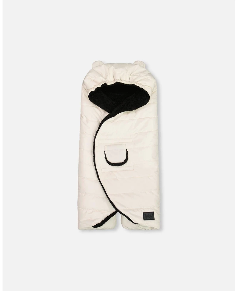 Deux par Deux Baby Unisex Snugly Baby Wrap Designed for Car Seat and Stroller Off-White - Baby