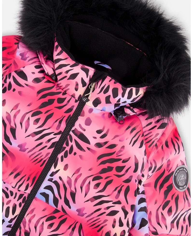 Deux par Girl Winter Mittens Teknik Beige Leopard - Toddler|Child