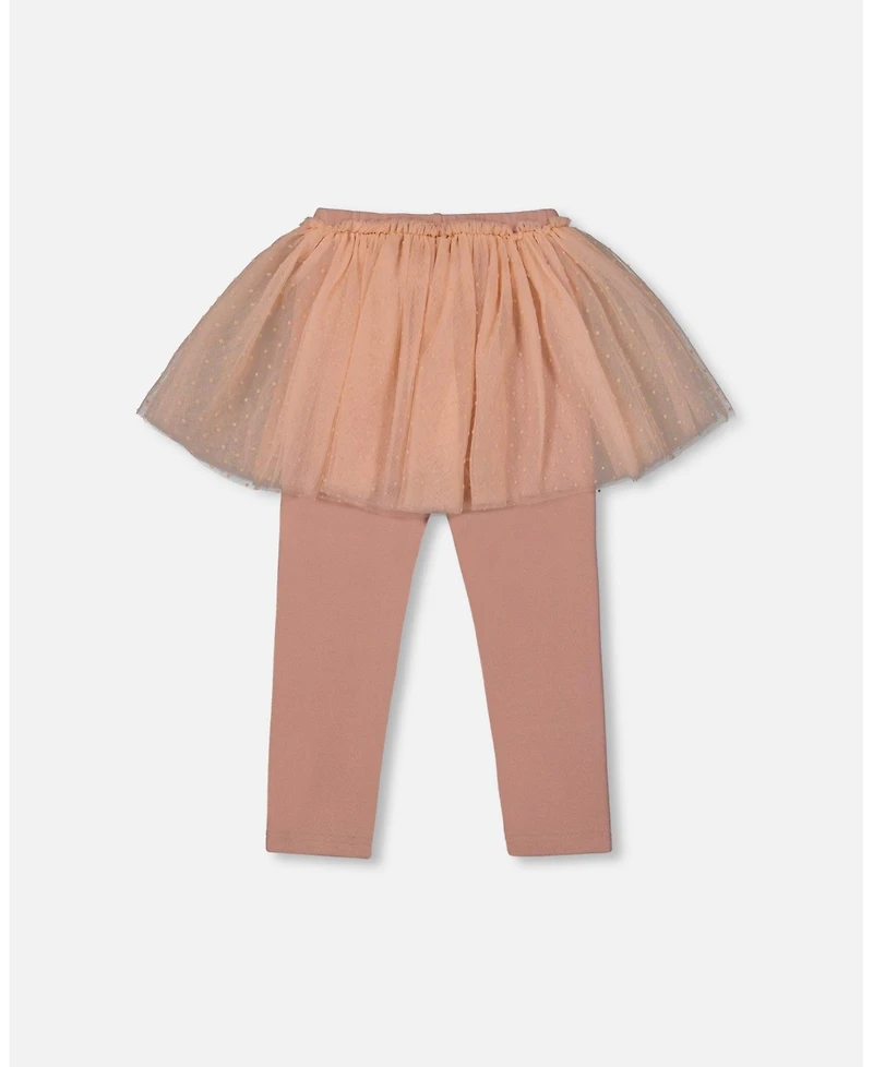 Deux par Toddler Girls Leggings with Tulle Skirt Dusty Pink - Toddler|Child
