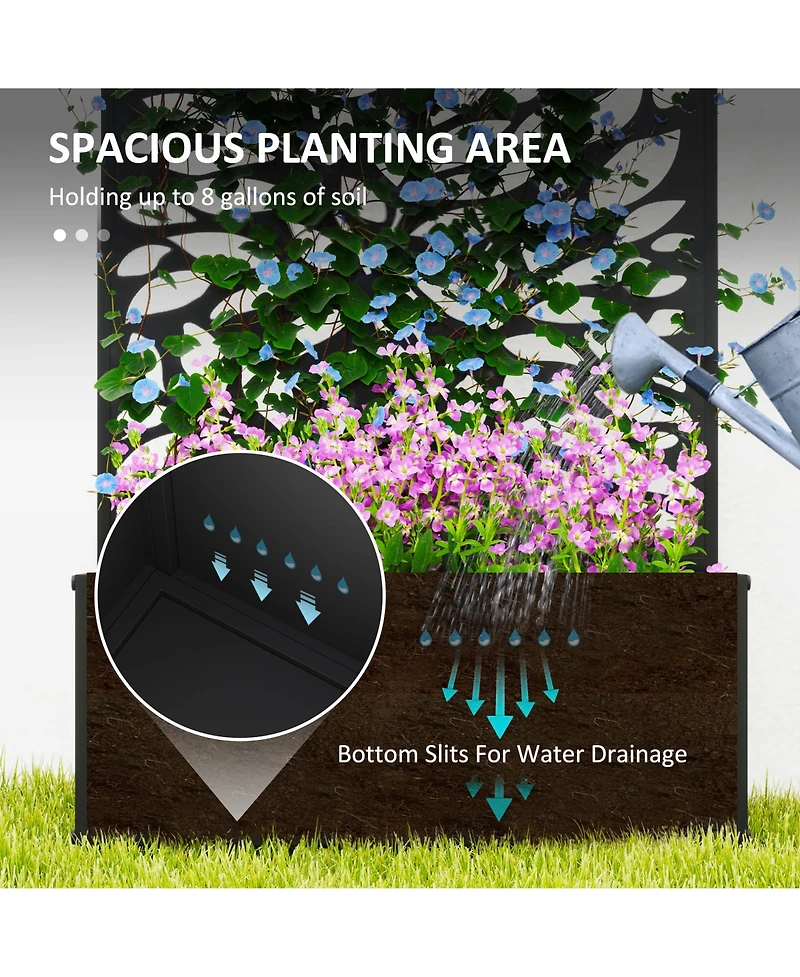 Outsunny Garden Box with Privacy Panel