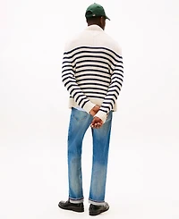 Tommy Hilfiger Men's Breton Stripe Mockneck Sweater