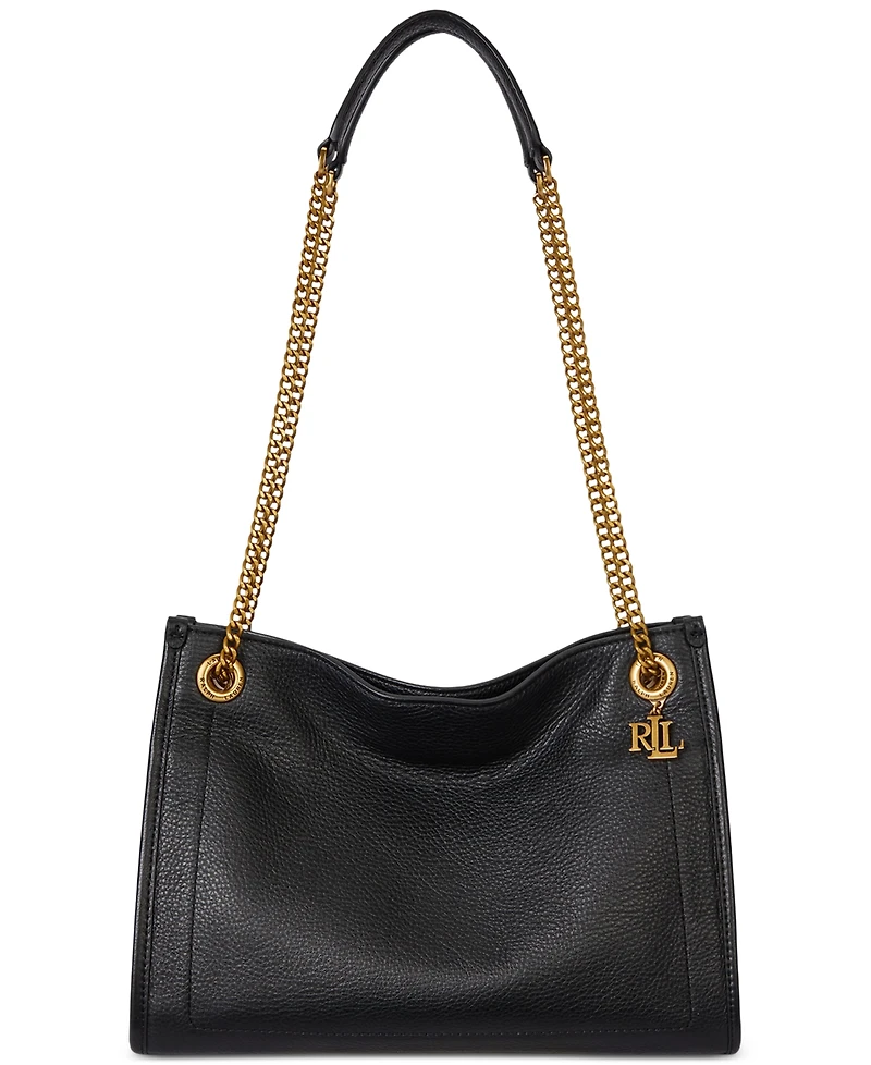 Lauren Ralph Bradley Small Pebbled Leather Tote Bag