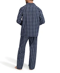 Hanes Men's Woven Button Down Pajama Sleep Set