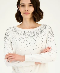 Anne Klein Women's Embellished Boatneck Sweater