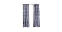 GoodGram Buffalo Check Gingham Custom Window Curtain Treatments - Single Panel 42 in. W x 63 L, Black