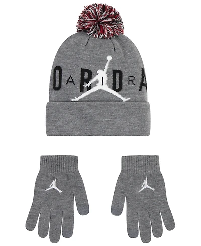 Jordan Big Kids 2-Piece Pom Beanie and Gloves Set