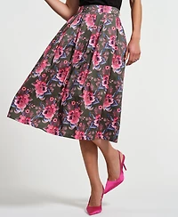 Isaac Mizrahi Women's Sateen Midi Full Skirt