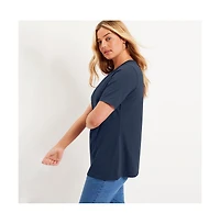 June + Vie Women's June + Vie Short-Sleeve Crewneck One + Only Tee