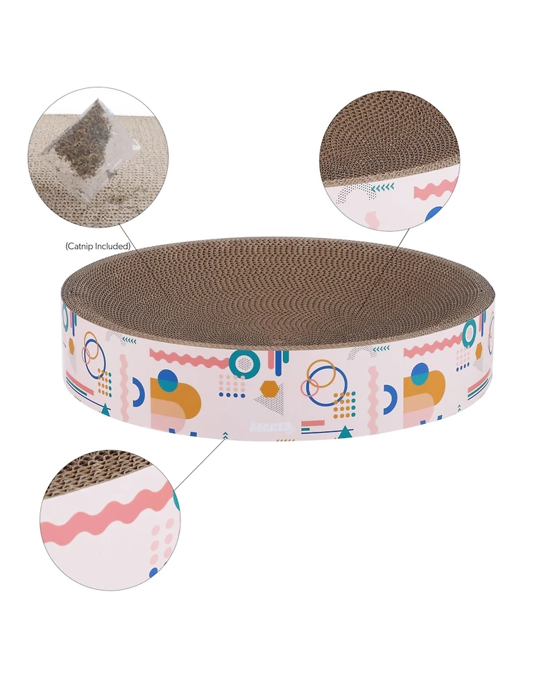 The Licker Store Nelson 20.13" Modern Cardboard Round Bowl Cat Scratcher with Catnip