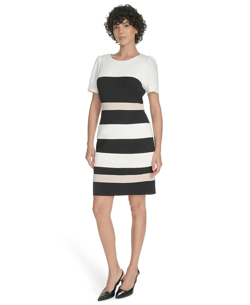 Tommy Hilfiger Women's Colorblocked Scuba-Crepe Dress