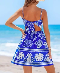 Cupshe Women's Island Queen Tropical Mini Beach Dress