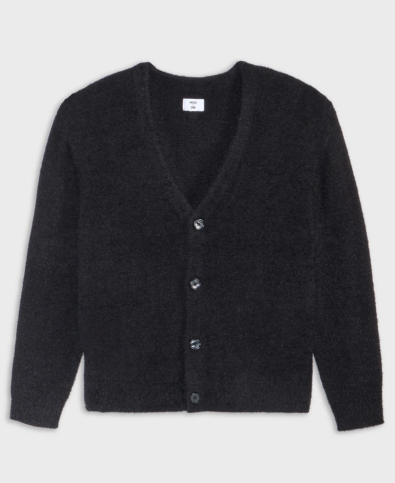 Mode of One Men's Boxy-Fit Eyelash Cardigan, Macy's Exclusive