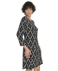 Tommy Hilfiger Petite 3/4-Sleeve Crewneck Jersey Shift Dress