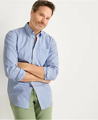 Lands' End Men's Tailored Fit No Iron Pattern Supima Cotton Pinpoint Buttondown Collar Dress Shirt