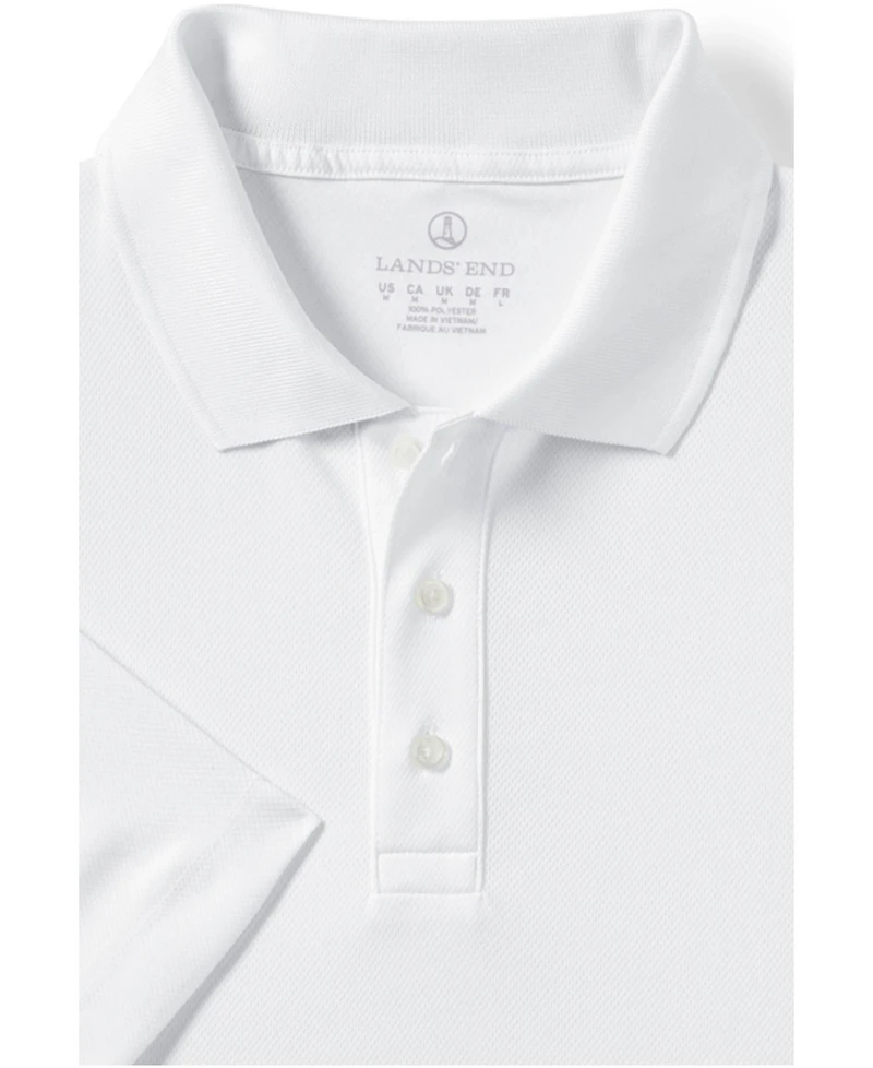 Lands' End Men's School Uniform Short Sleeve Solid Active Polo Shirts