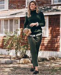 Lands' End Women's High Rise Chino Utility Straight Leg Pants