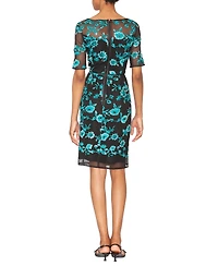 White Tie by Shani Women's Embroidered Illusion Dress