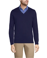 Lands' End Men's Unisex Cotton Modal Vneck Pullover Sweater