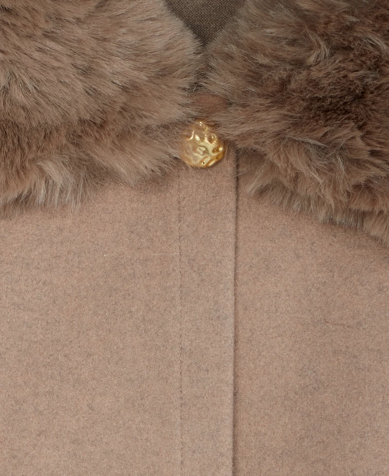 I.n.c. International Concepts Cropped Cape Topper with Faux Fur Collar, Macy's Exclusive
