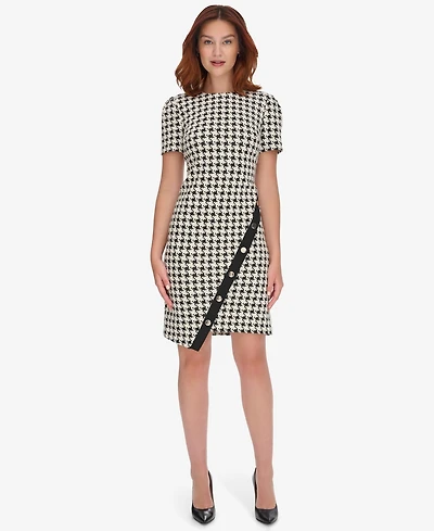 Tommy Hilfiger Women's Houndstooth Pattern Sheath Dress