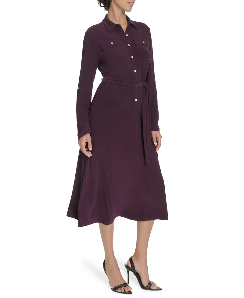 Tommy Hilfiger Women's V-Neck Jersey Shirt Dress
