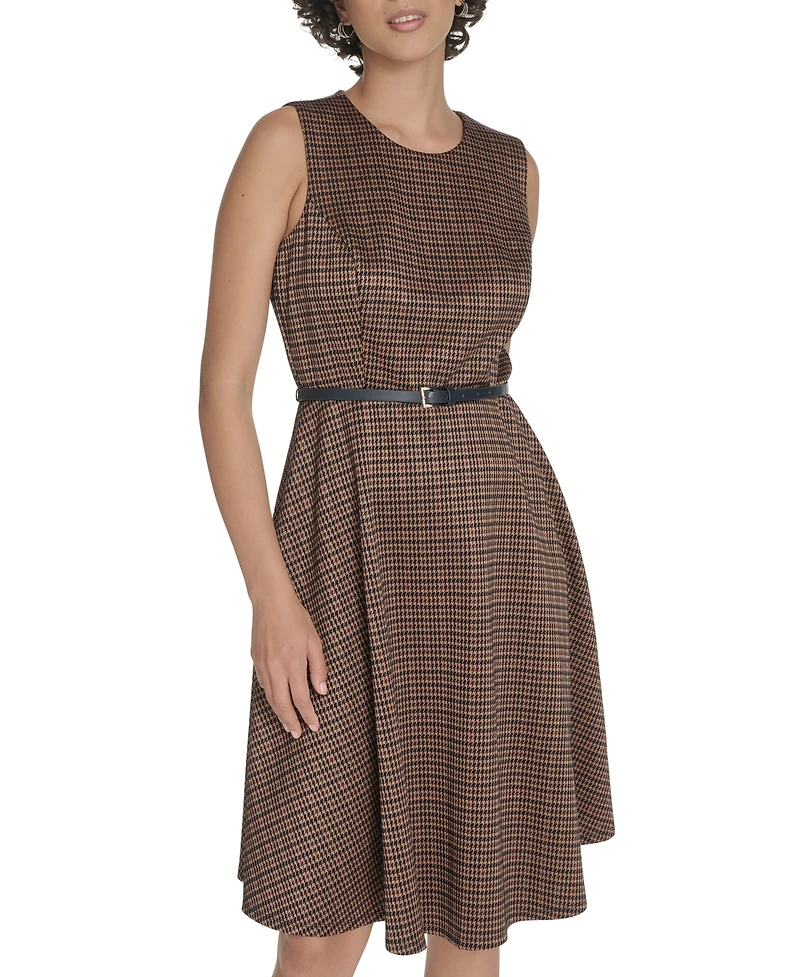 Tommy Hilfiger Women's Sleeveless Houndstooth Dress