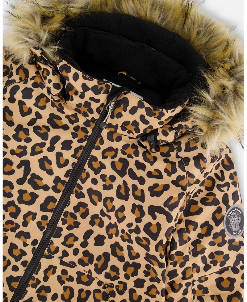 Deux par Girl Two-Piece Play Snowsuit Beige Leopard