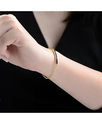 GiGiGirl 14K Gold Plated Red Cubic Zirconia Bar Bracelet